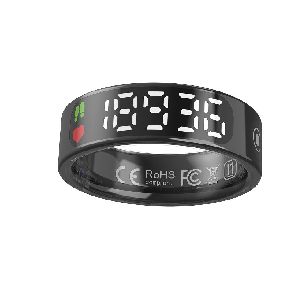 Smart Ring Health with LED Display Screen Health Fitness Tracker