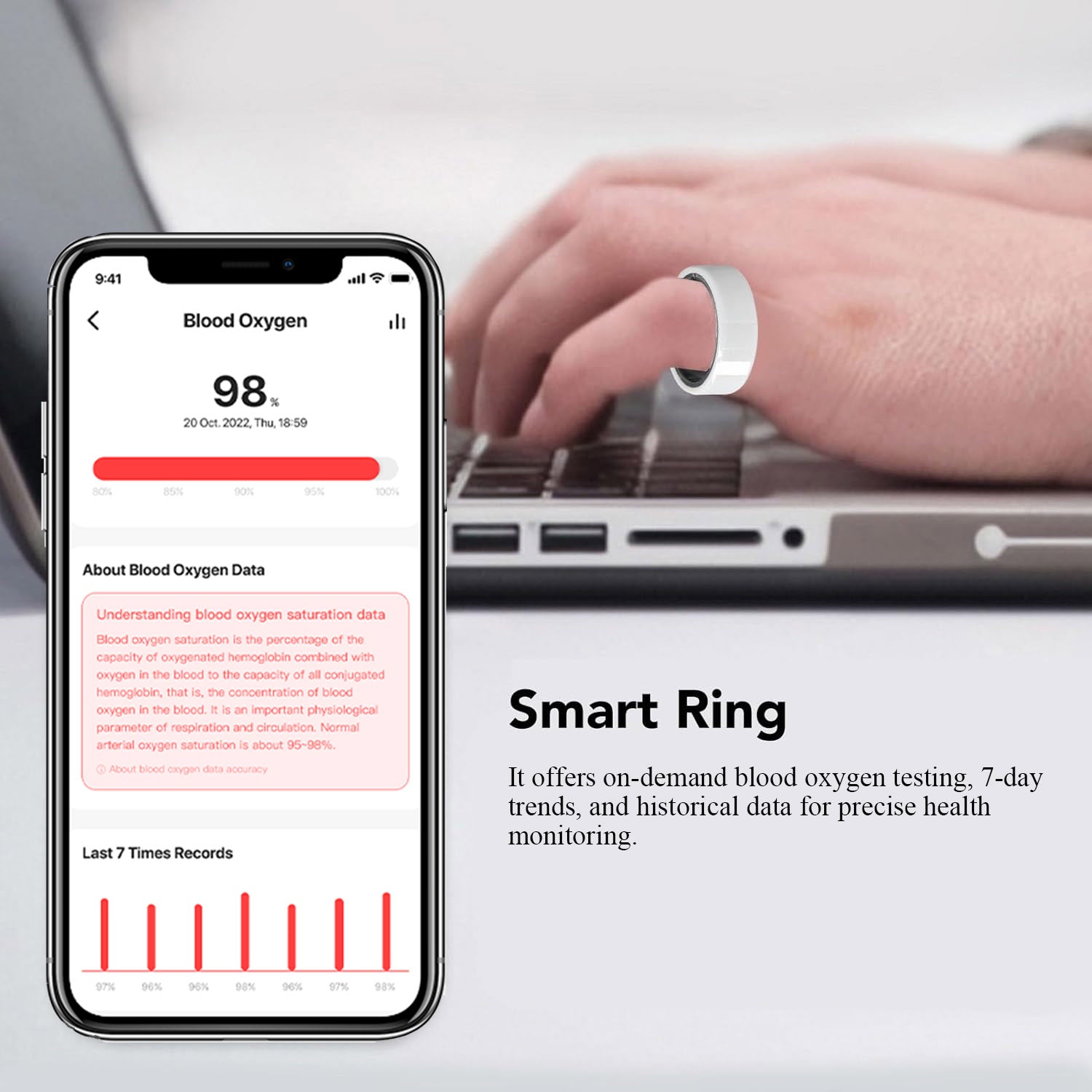 Ceramic Smart Ring for Men Women NFC Sleep Fitness Step Tracker