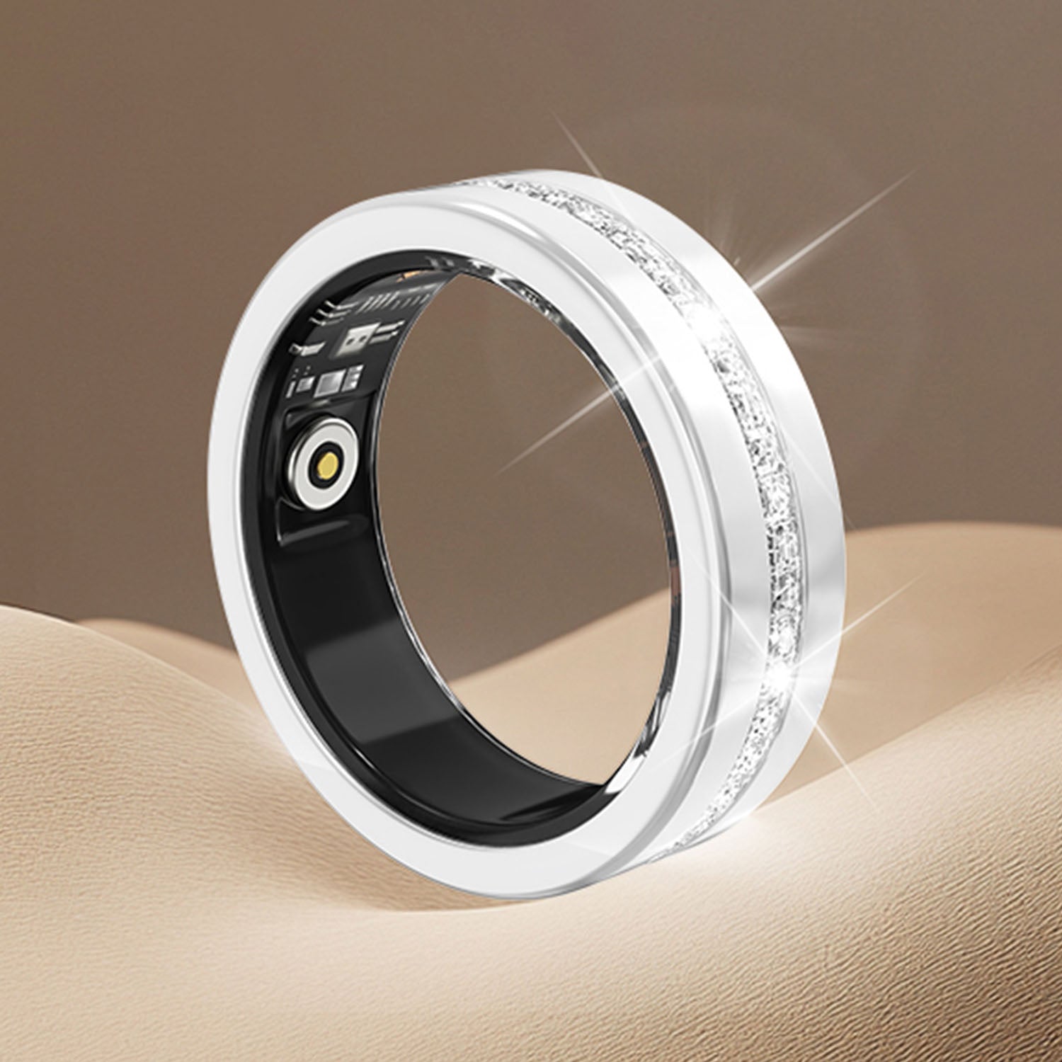 Smart Ring Fitness Tracker with Moissanite Diamond